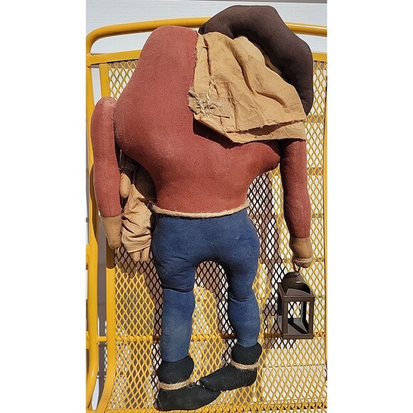 Creepy Primitive Folk Art Doll 22" Handmade Painted Fabric Halloween Decor - Picture 5 of 11